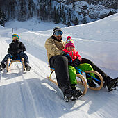 Sledding in Kössen