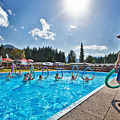 Large private pool at Eurocamp Wilder Kaiser in Kössen