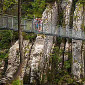 Hiking bridge over the Tyrolean Ache