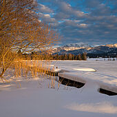 Winter landscape in Kössen in Tyrol