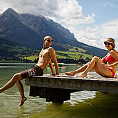 Enjoying the Walchsee in Kössen